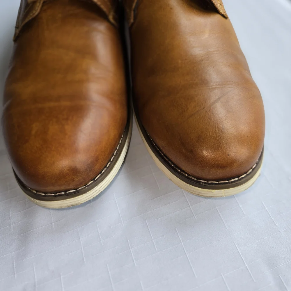 Vostey Brown Leather Derby Shoes Oxfords Office Ready Casual Boho